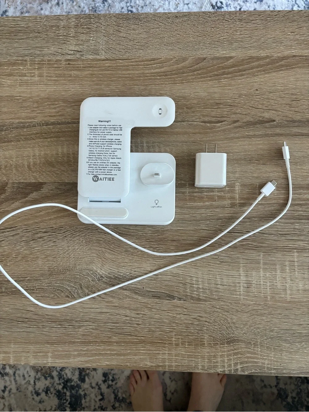 3-in-1 White Wireless Charging Stand